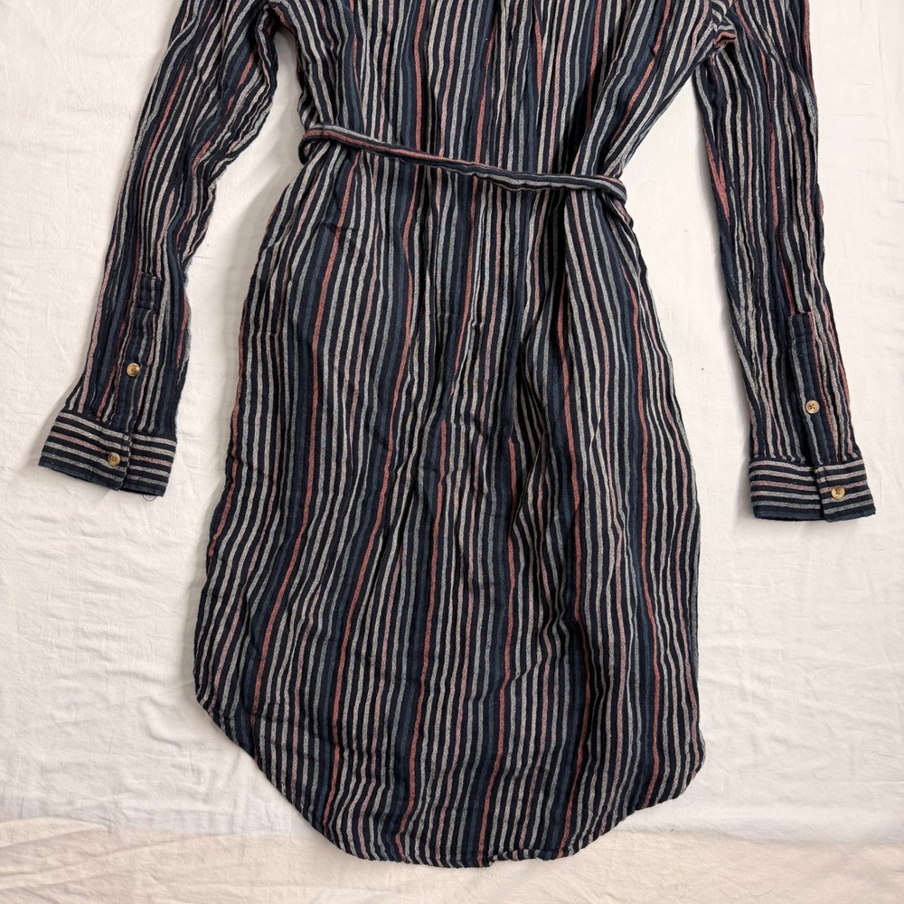 SONOMA Goods for Life Striped Button Down Shirt Dress Belted Midi Womens M - Picture 8 of 8